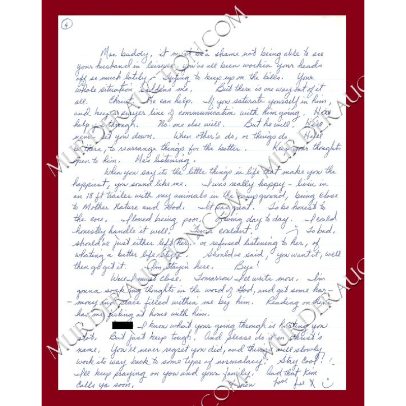 Aileen Wuornos letter 5/11/1993 EXECUTED