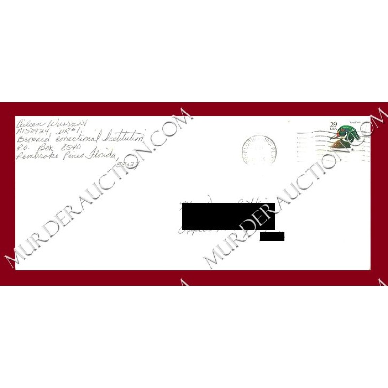 Aileen Wuornos envelope 12/28/1992 EXECUTED