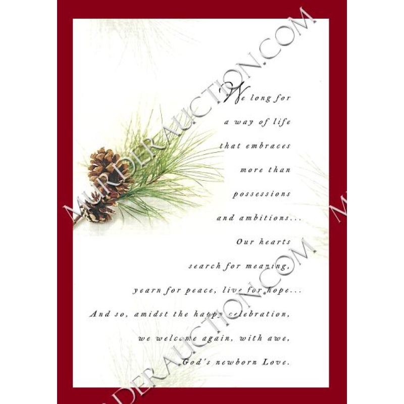 Charles Albirght Christmas card/envelope 12/16/2001