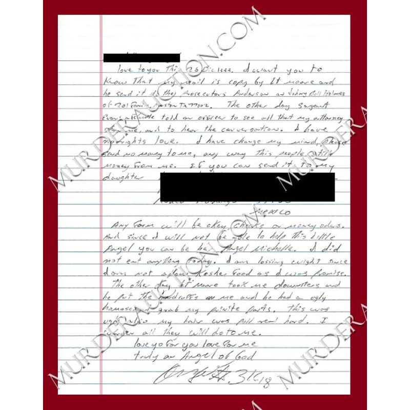 Angel Reséndiz letter/envelope 12/29/1999 EXECUTED