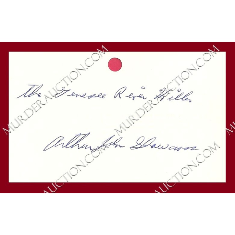 Arthur Shawcross signed Dewey Decimal System card DECEASED