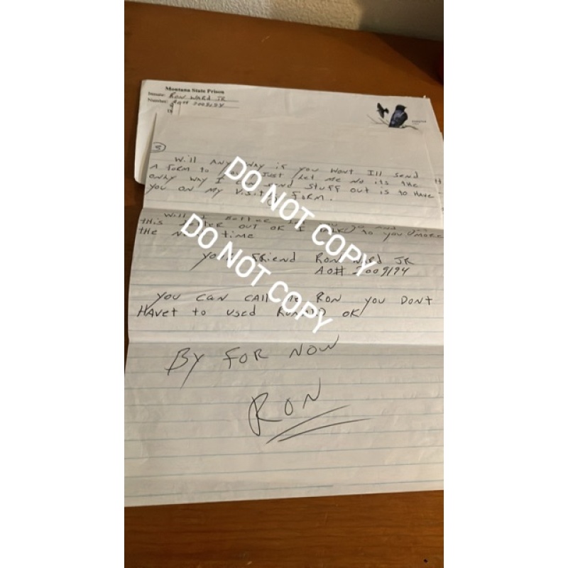 Deceased convicted serial killer Ron Ward Jr handwritten letter envelope set