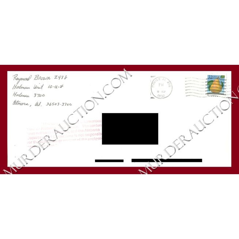 Raymond Brown letter/envelope 9/9/1996 DECEASED