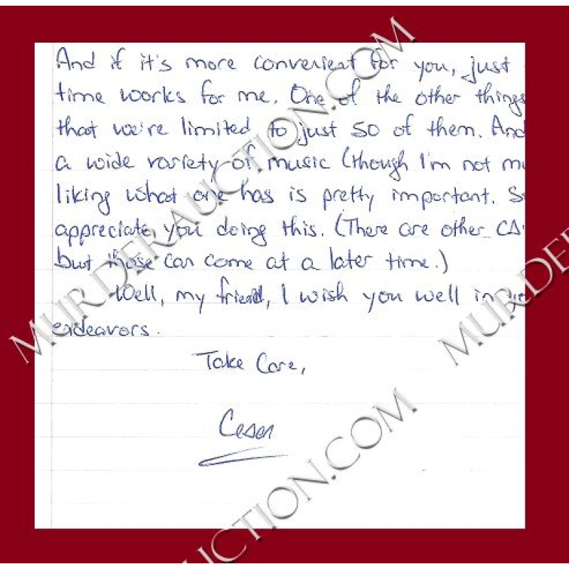 Cesar Barone letter/envelope 6/9/2006 DECEASED