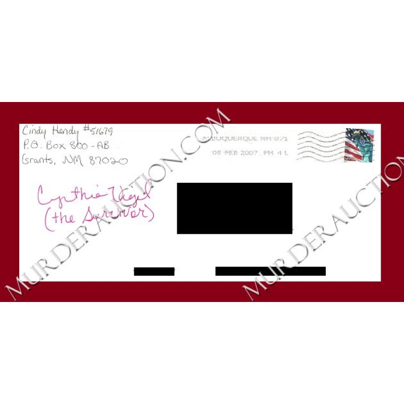 Cynthia Hendy letter/envelope 2/3/2007 PAROLED (signed by VICTIM)