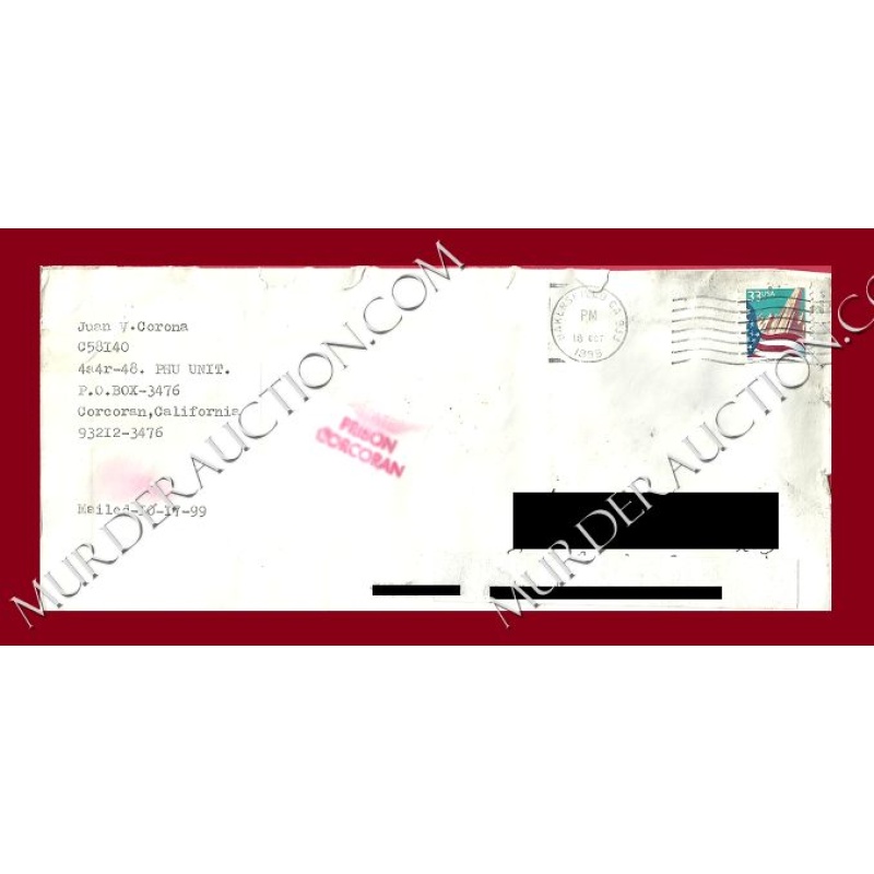 Juan Corona letter/envelope 10/16/1999 DECEASED