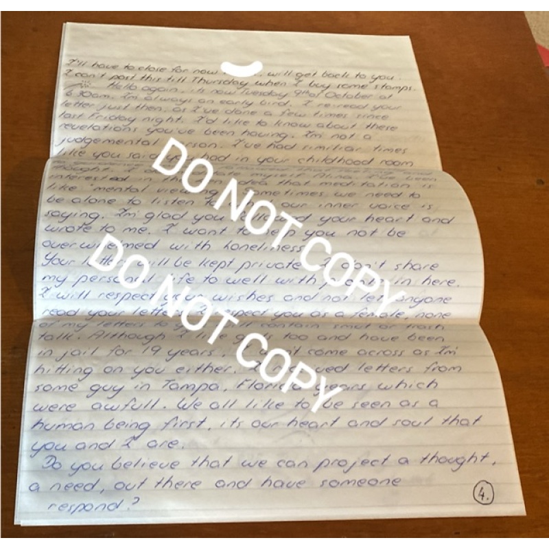 Convicted Australian serial killer Paula Denyer handwritten 5 page letter