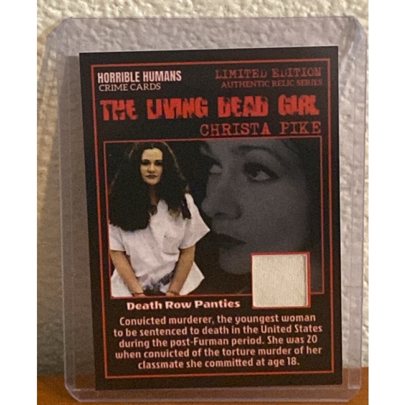 Convicted murderer Christa Pike death row prison panties swatch collector card