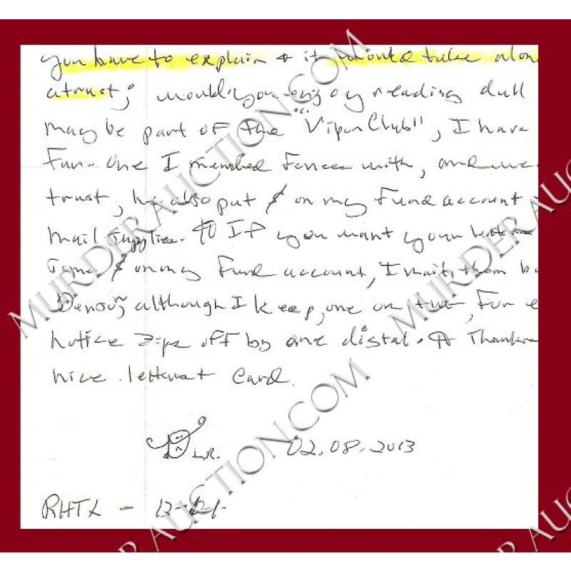 Dennis Rader letter/envelope 2/8/2013