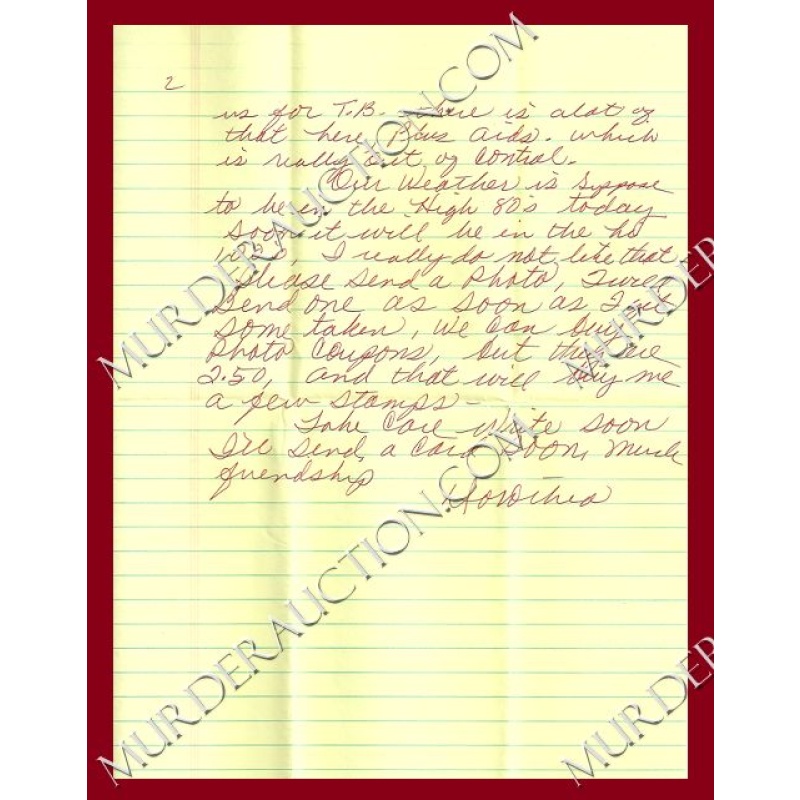 Dorothea Puente letter/envelope 4/27/1997 DECEASED