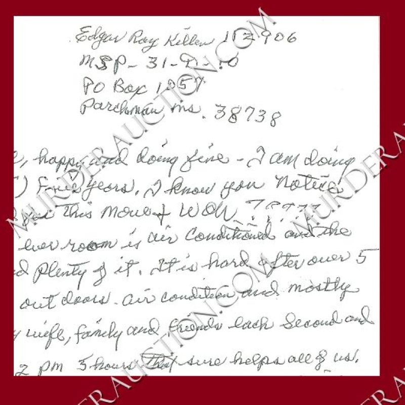 Edgar Ray Killen letter/envelope 7/3/2010 DECEASED