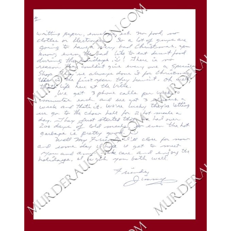 James Files letter/envelope with card 12/23/1996 PAROLED