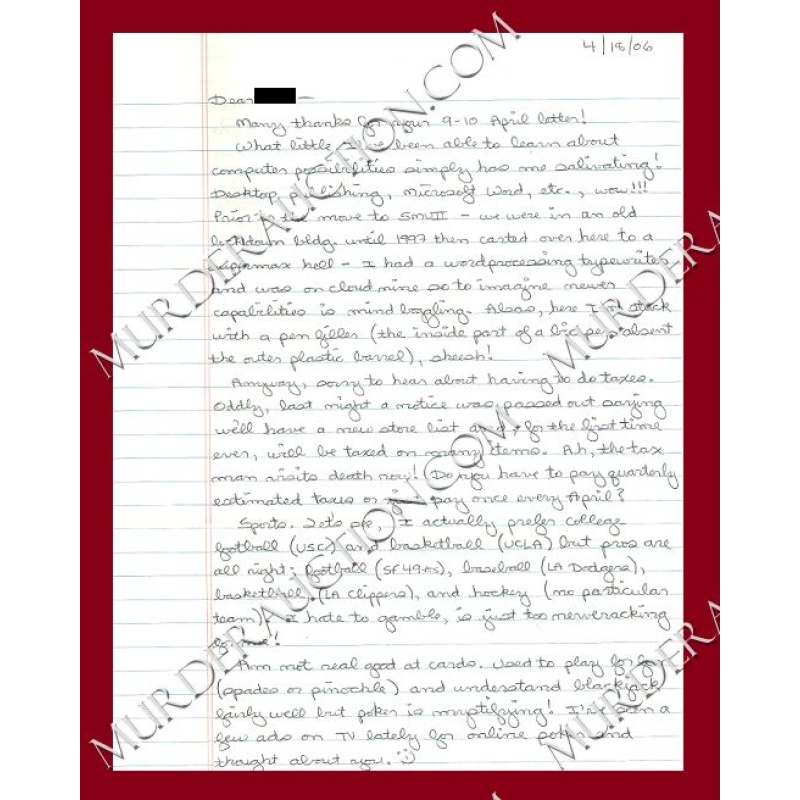 Frank Atwood letter/envelope 4/18/2006 EXECUTED