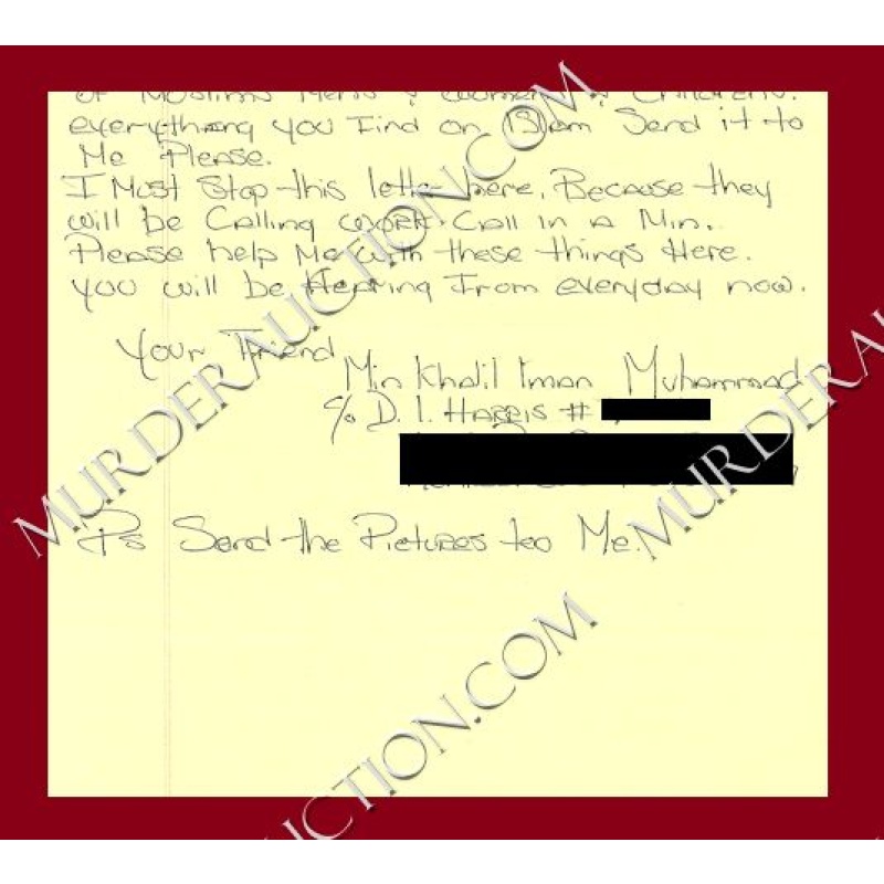 Dewayne Lee Harris letter/envelope 4/3/2006