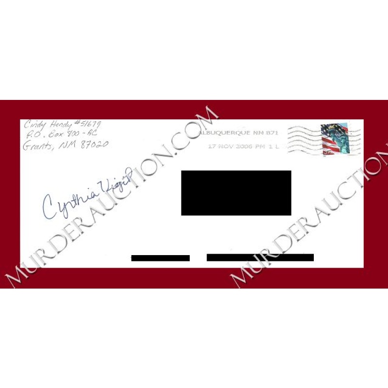 Cynthia Hendy letter/envelope 11/16/2006 PAROLED (signed by VICTIM)