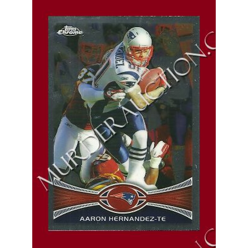 Aaron Hernandez 2012 Topps Chrome football card #112 DECEASED