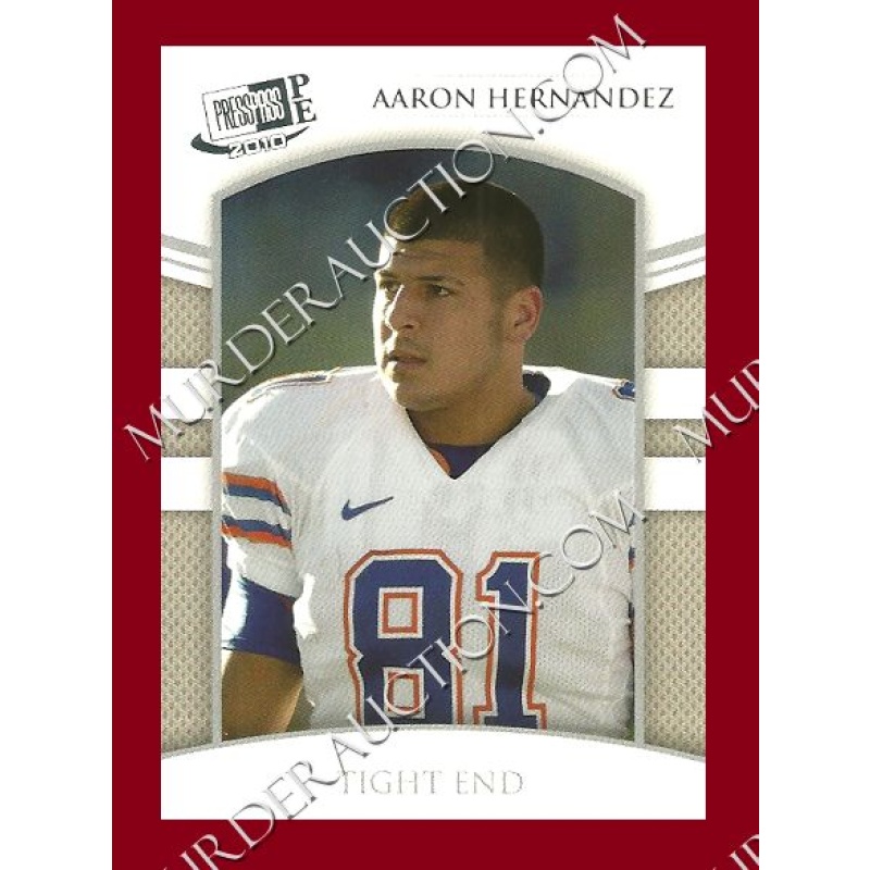 Aaron Hernandez 2010 Press Pass PE football card #24 DECEASED