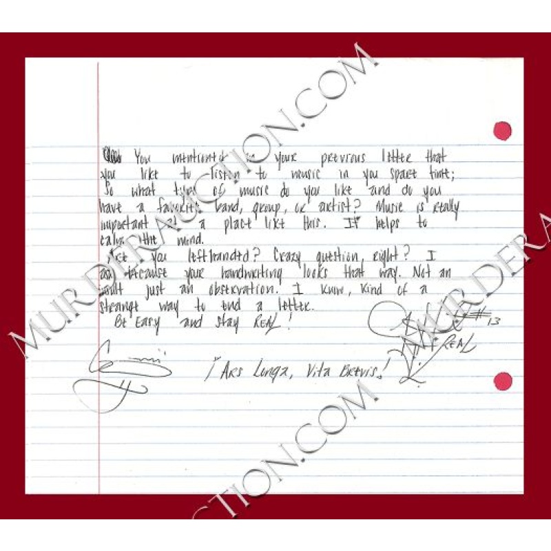 Jerone Hunter letter/envelope 8/30/2011