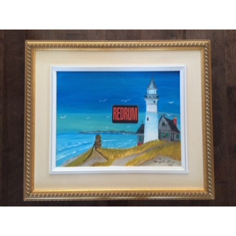 Henry Lee Lucas painting titled Cape Cod Light House 14 x 18 on canvas from 1993