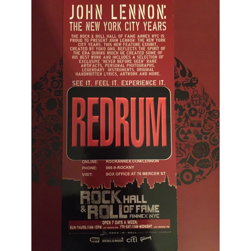 John Lennon the New York City years cardboard flyer from 2008-2009John Lennon the New York City years cardboard flyer from 2008-2009