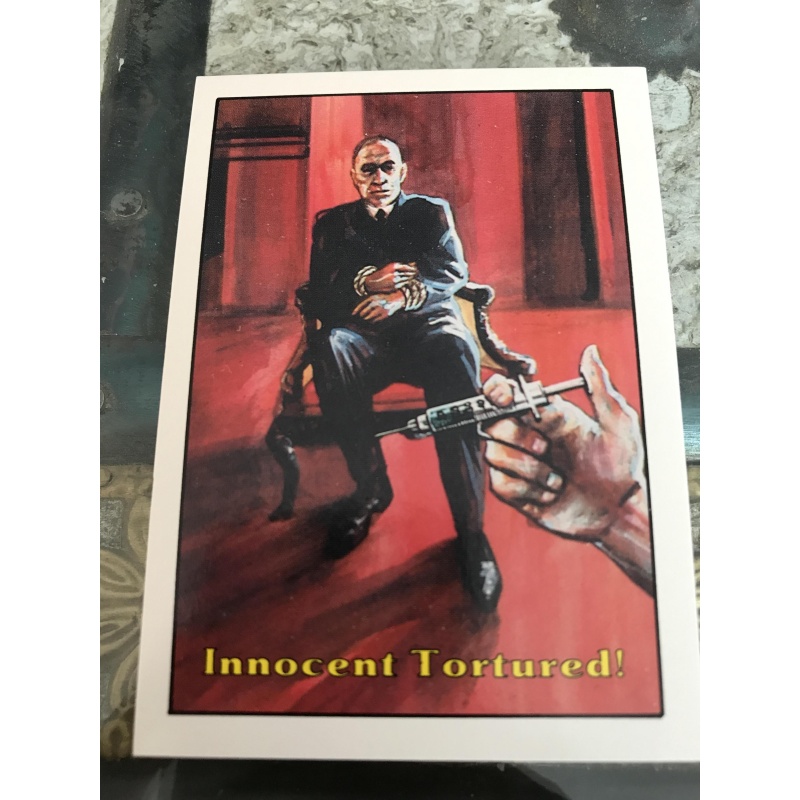 Innocent torture  Terrorist Attack no.15 card from piedmont Candy Co. 1987