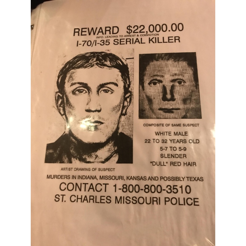 Herbert Baumeister I-70 Reward poster of 22,000.00$ serial killer 8 x 11 poster late 80’s