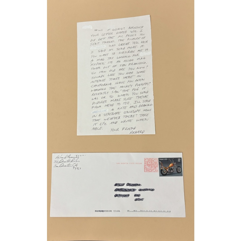 Richard Ramirez letter and envelope