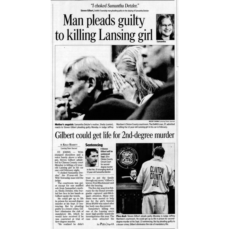 STEVEN JAMES GILBERT | Strangled 12yo Samantha Detzler To Death In 2005 | “You are every parents worst nightmare” | Sentenced To Life With the Possibility of Parole | Lot of 2 ALS