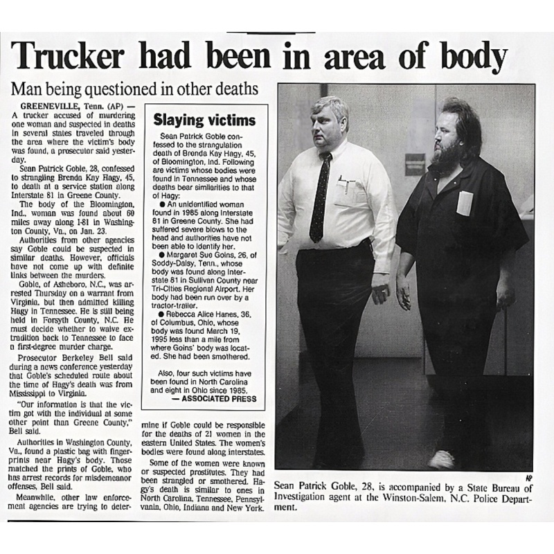 SEAN PATRICK GOBLE | "The Interstate Killer" | Truck Driver Who Kidnapped And Murdered Prostitutes (4-15) Along Various Highways | Sentenced To Two Consecutive Life Terms | ALS