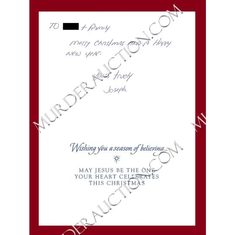 Joseph Kondro card with letter/envelope 12/12/2006 DECEASED