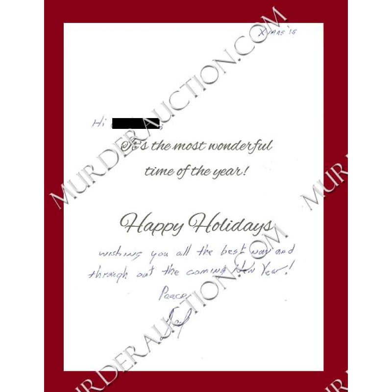 Joel Rifkin Christmas card/envelope 12/29/2015