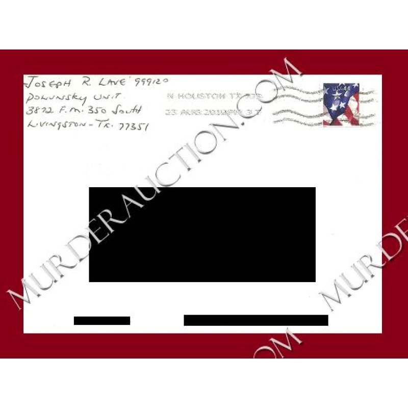 Joseph Lave envelope 8/23/2010 DECEASED