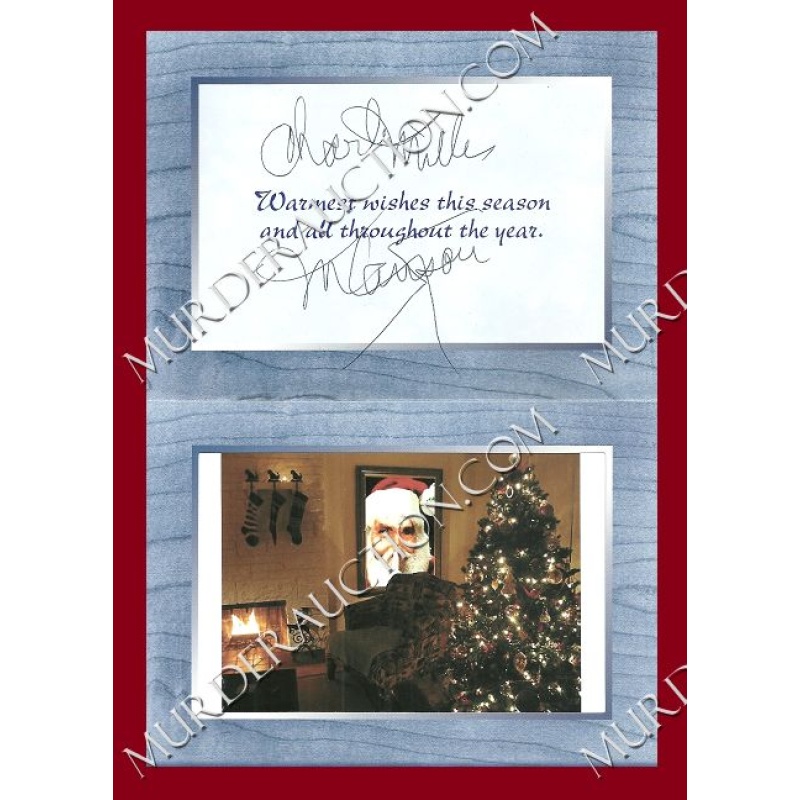 Charles Manson signed custom greeting card DECEASED