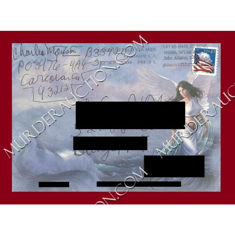 Charles Manson card/envelope 7/22/2008 DECEASED