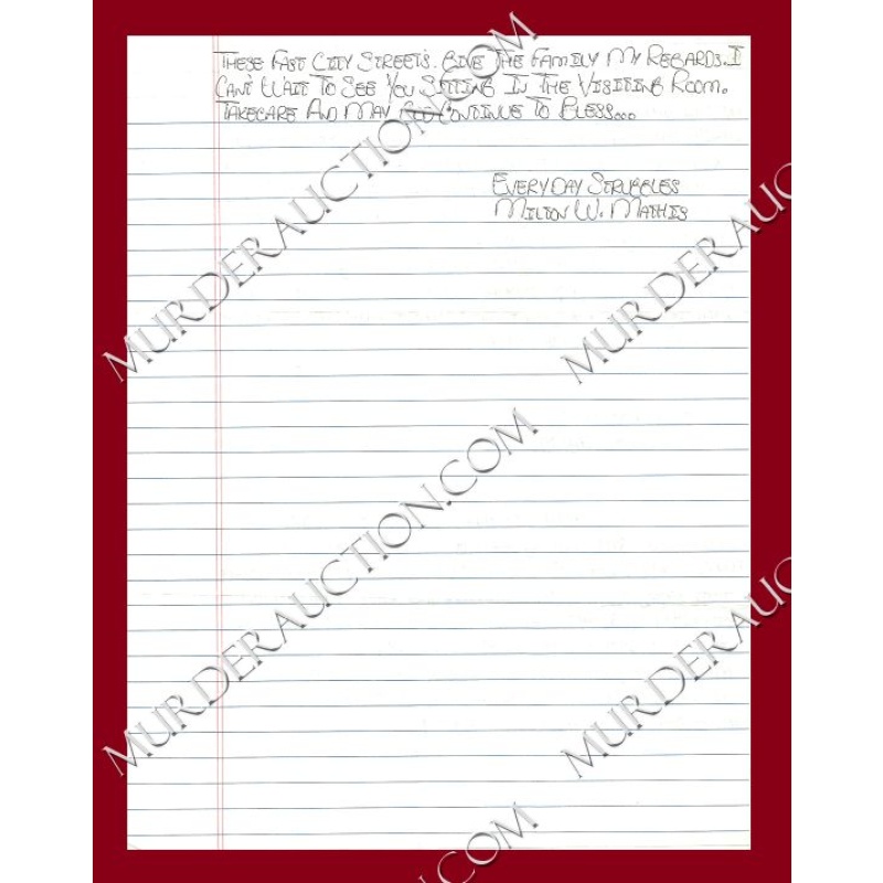 Milton Mathis letter/envelope 7/22/2010 EXECUTED