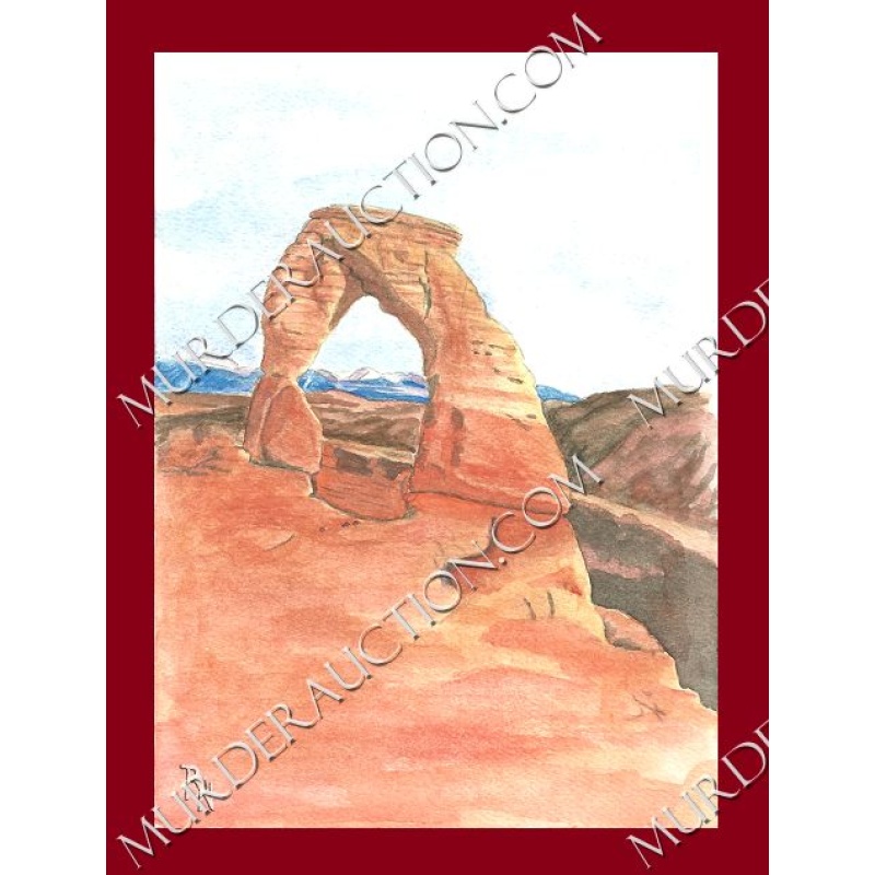 Roy Norris Delicate Arch painting 7.5"×5.5" DECEASED