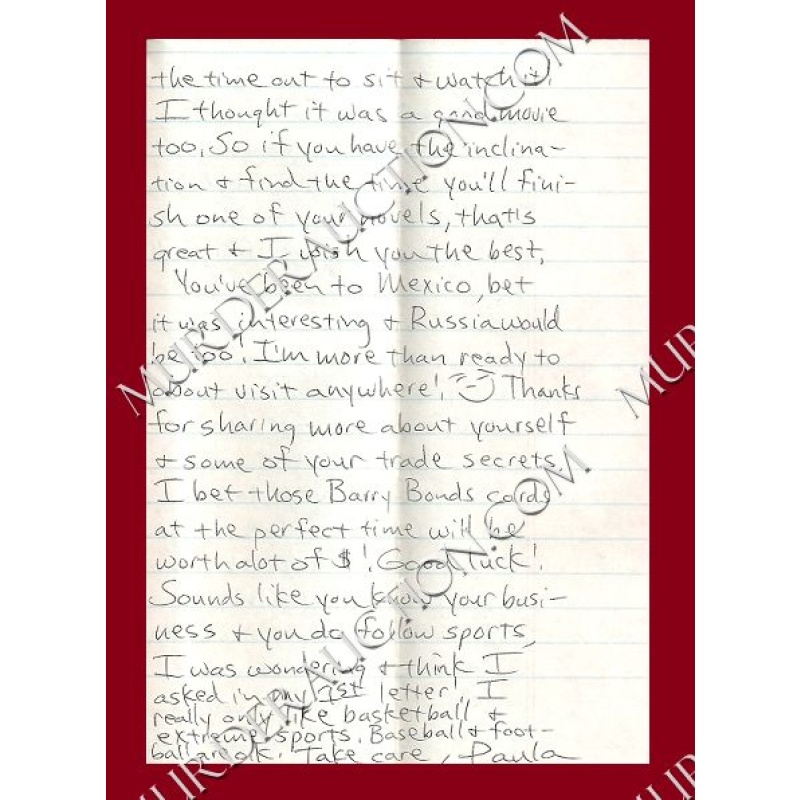 Paula Blew-Sims letter/envelope 4/22/2006