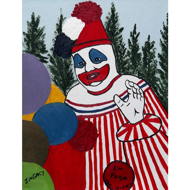 John Wayne Gacy CANVAS Art Print!  Pogo The Clown!!! 11"x17"!