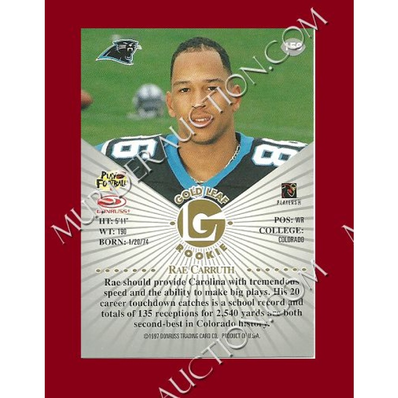 RAE CARRUTH 1997 LEAF Donruss football card #159