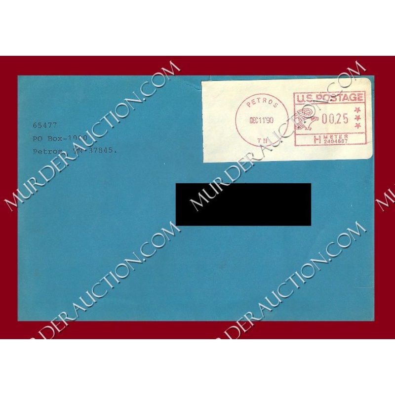 James Earl Ray card/envelope 12/11/1990 DECEASED