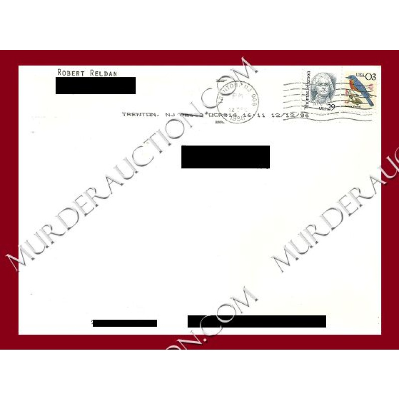 Robert Reldan card/envelope 12/12/1996