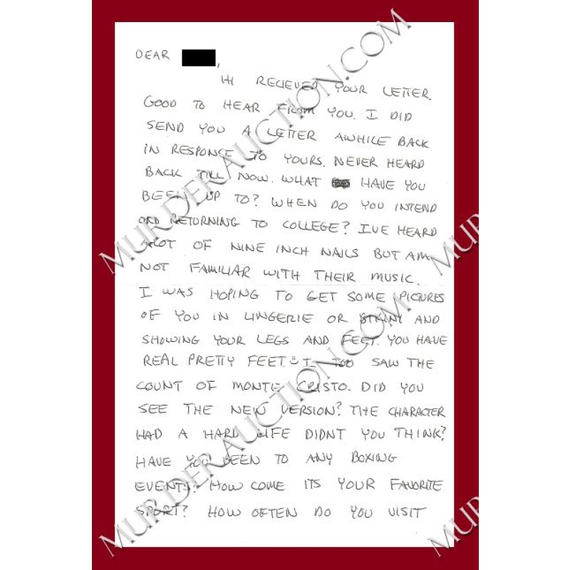 Richard Ramirez letter/envelope 4/10/2007 DECEASED