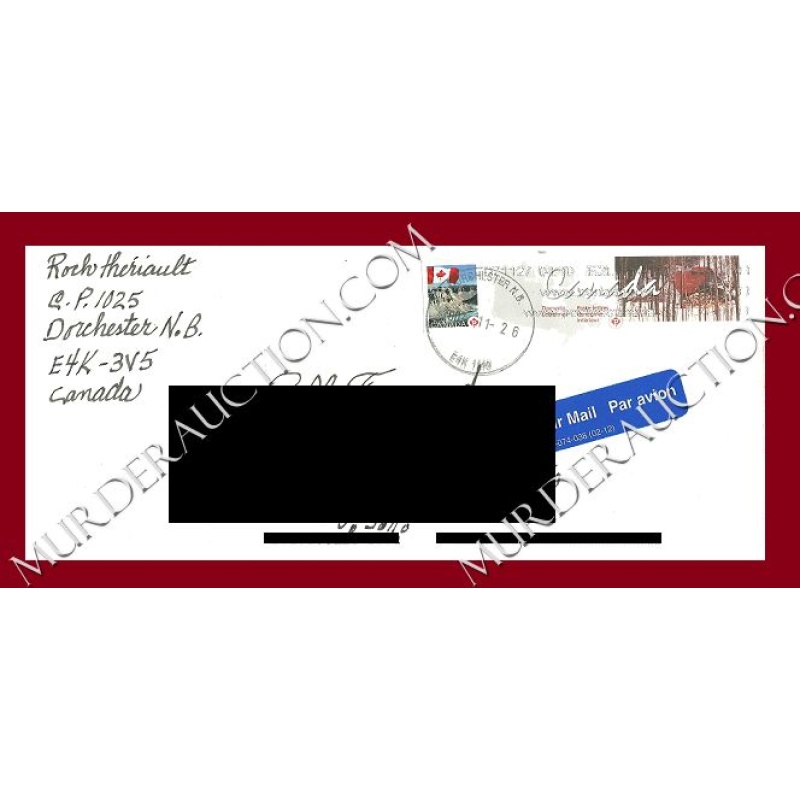 Roch Thériault letter/envelope 11/24/2007 DECEASED