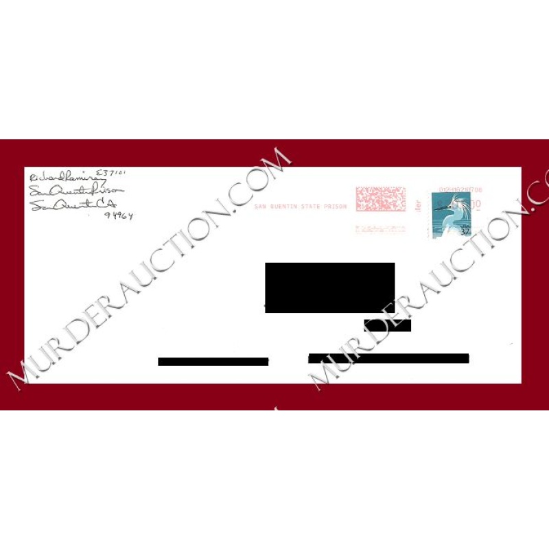 Richard Ramirez letter/envelope DECEASED