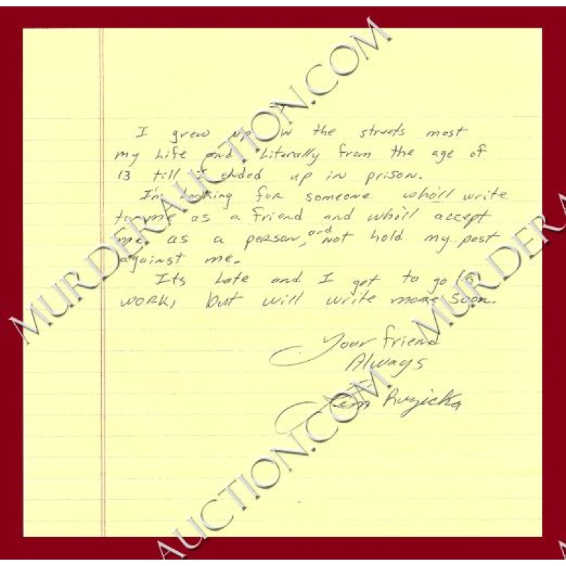 Jim Ruzicka letter/envelope 9/11/1997