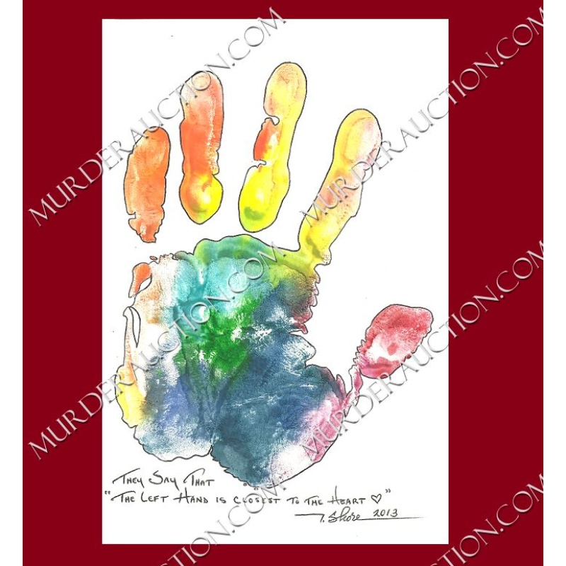 Anthony Shore hand print card from 2013 EXECUTED