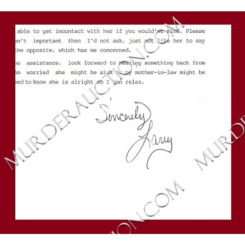 Larry Swearingen letter/envelope 6/18/2009 EXECUTED