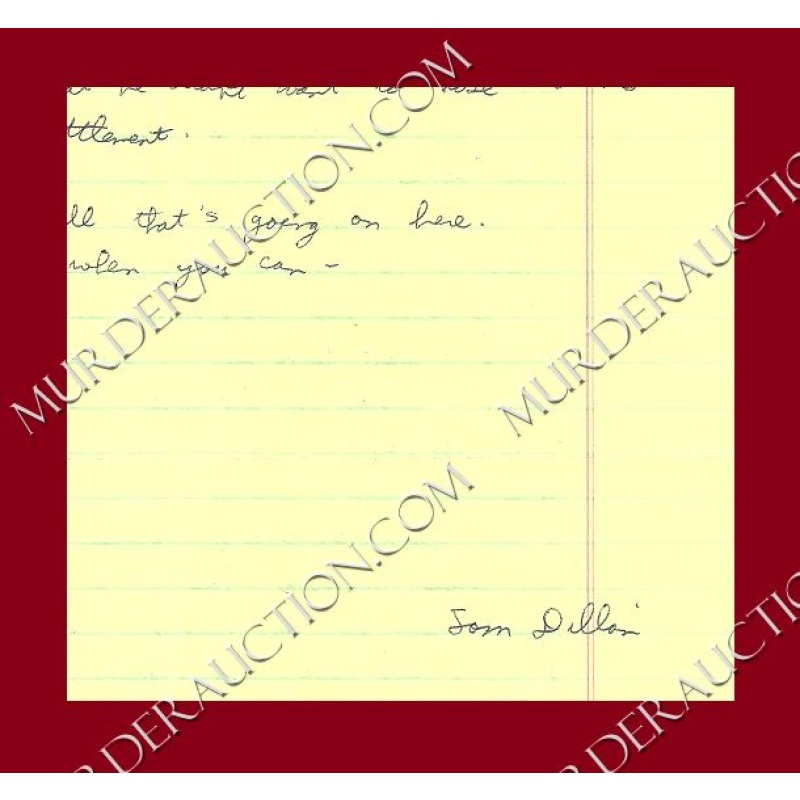 Thomas Dillon letter/envelope 10/21/1997 DECEASED