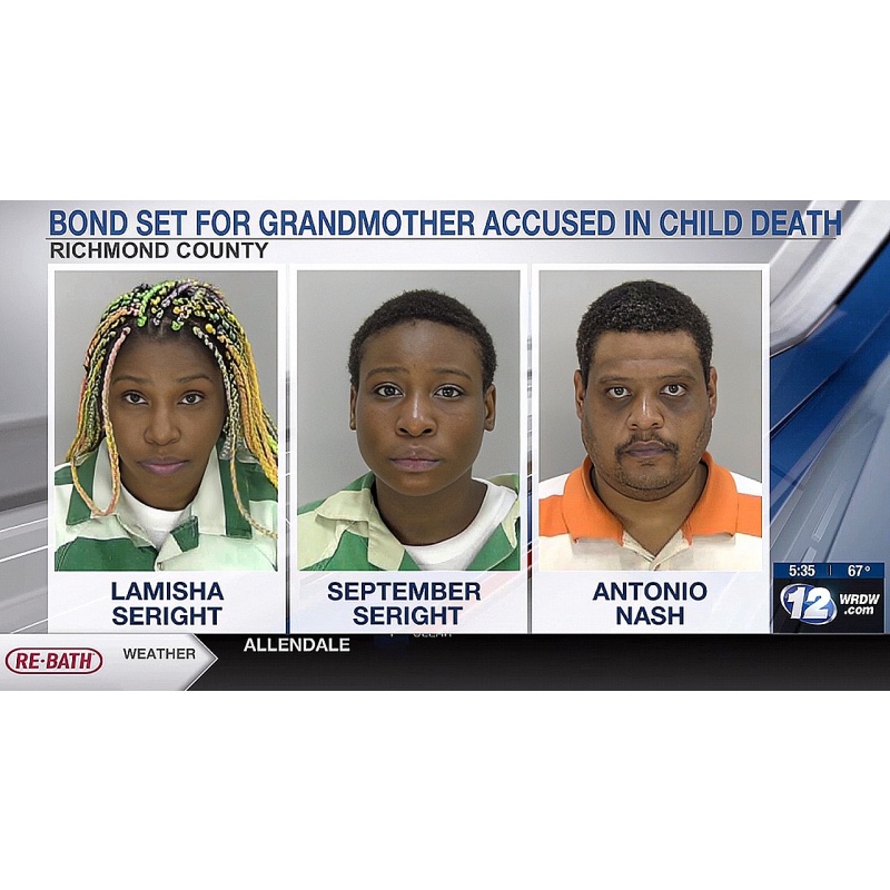 LAMISHA DIANE SERIGHT | Grandma and Two Others Charged in Connection with 3mo Grandchild's Tragic Death from Hypothermia | Baby Wrapped In Wet Blanket And Left To Freeze To Death By A/C In 61º Room | ALS