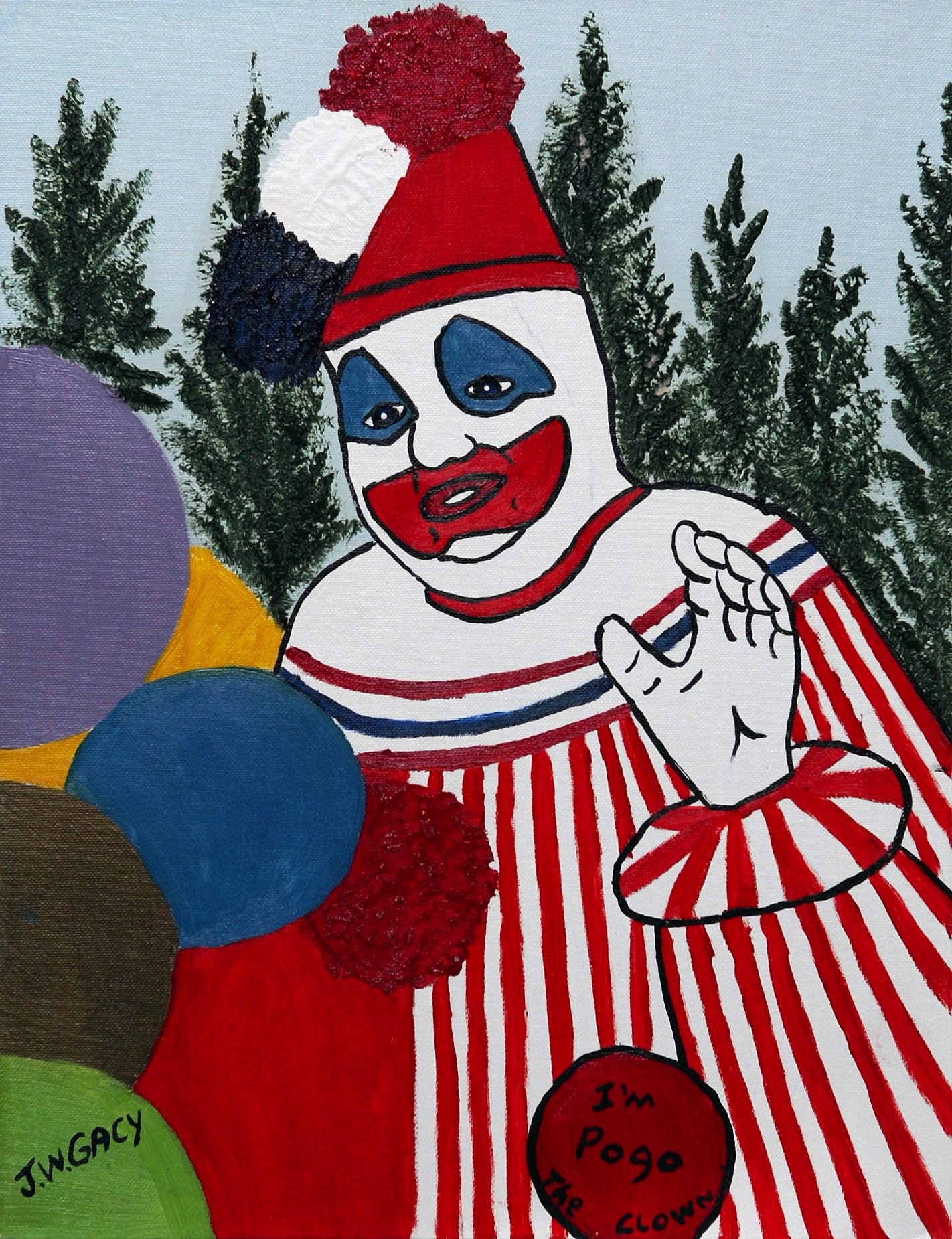 John Wayne Gacy CANVAS Art Print! Pogo The Clown!!! 11